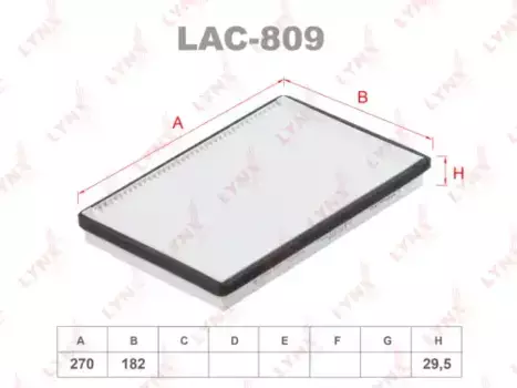 Салонный фильтр LYNXAUTO LAC-809 AUDI, BENTLEY, BMW, CHEVROLET, CITROEN,