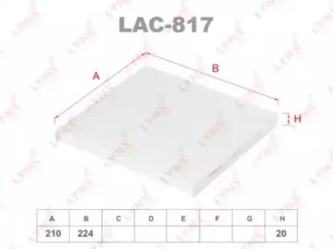 Салонный фильтр LYNXAUTO LAC-817 NISSAN Micra(K12/K13) 05> / Note(E120) 13>
