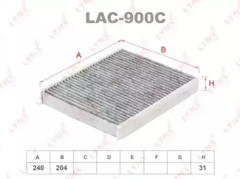 Салонный фильтр LYNXAUTO LAC-900C OPEL Astra K 15> / Indignia B 17> Mokka 12>
