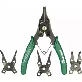 щипцы! унив. со сменными рабоч. частями для стопор. колец в наборе,160мм, 6-50мм, 4 предмета\ P266 JONNESWAY