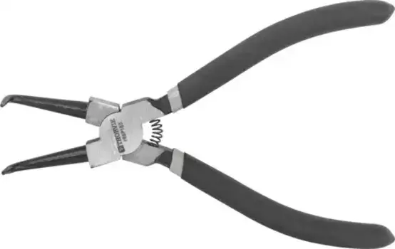 щипцы загнутые! для стопорных колец с ПВХ рукоятками сжим, 180мм, 12-65мм\ IRBP180 THORVIK