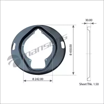 щиток пылезащитный !(м) задн. d450xd242 \Scania 3/4 - серия 100.047 MANSONS