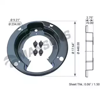 щиток пылезащитный !передний/задн. 410x200 \Volvo F10/12/FH12/16/FL6/7/10/12 900.088 MANSONS