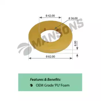 шайба кабины! (п)D82xD42xD36x8mm \ SCANIA P/G/R 100.857 MANSONS