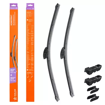 Щетка стеклоочистителя бескаркасная AWB-BK-550-510K AIRLINE 550/22'' мм/" 500/20'' мм/" 2 шт