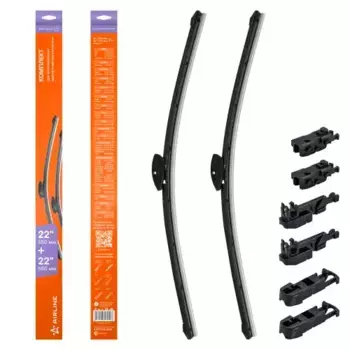 Щетка стеклоочистителя бескаркасная AWB-BK-550-550K AIRLINE 550/22'' мм/" 550/22'' мм/" 2 шт