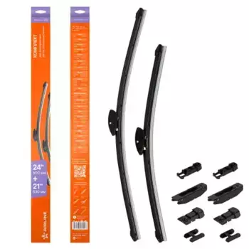 Щетка стеклоочистителя бескаркасная AWB-BK-600-530K AIRLINE 600/24'' мм/" 530/21'' мм/" 2 шт