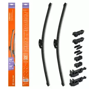 Щетка стеклоочистителя бескаркасная AWB-BK-600-600K AIRLINE 600/24'' мм/" 600/24'' мм/" 2 шт