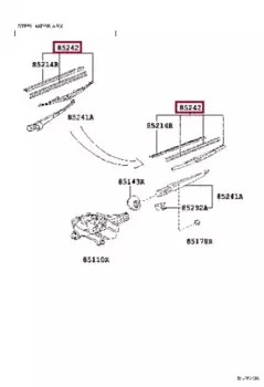 Щетка стеклоочистителя каркасная 85242-60110 TOYOTA / LEXUS Original Toyota / Lexus 300/12'' мм/" 1 шт