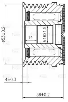 шкив с обгонной муфтой генератора!\ Ford Maverick 00>, Mazda Tribute 2.3i 00> SGP 1084 СТАРТВОЛЬТ
