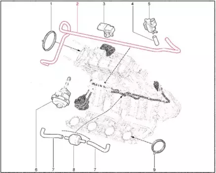 Шланг соединительный пневмосистемы LADA 21127112702820
