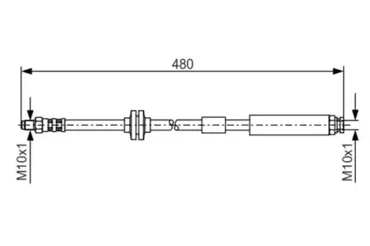 шланг торм. пер.\ Fiat Punto 1.2-1.9D 99> L=480 1 987 476 824 BOSCH