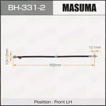 шланг торм. пер. левый! L=595\ Toyota Corolla 1.4/1.6VVT-i/2.0D-4D 02> BH-331-2 MASUMA