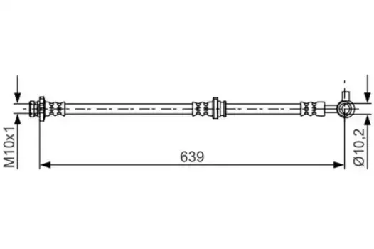 шланг торм. пер. прав.!\ Nissan Juke 1.6 10> 1 987 481 697 BOSCH