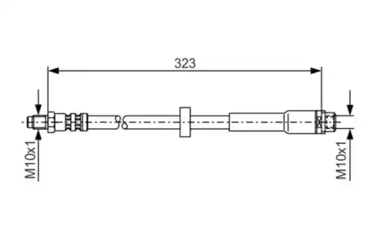 шланг торм. зад.\ Audi A6 2.0TFSI-4.2FSI/2.0TDI/3.0TDI 04> L=323 1 987 476 293 BOSCH