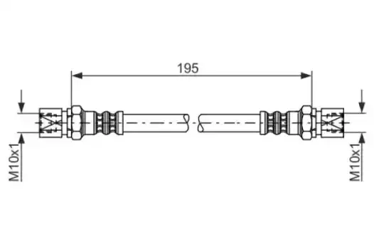 шланг торм. зад.\ Daewoo Nexia, Opel Astra/Omega/Vectra all 87> L=195 1 987 476 030 BOSCH