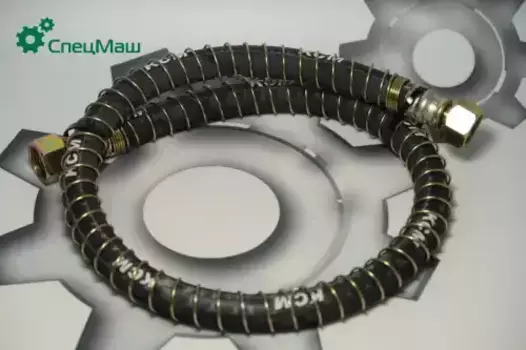 шланг тормозной! от РДВ к п/противозамерзания, L715мм, гайка-гайка\ МАЗ-5516/6422 5336-3506085 СПЕЦМАШ