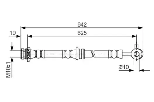 шланг тормозной пер. прав.! L=390\ Nissan X-Trail, Renault Koleos 2.0/2.5/2.0DCi 07> 1 987 481 573 BOSCH