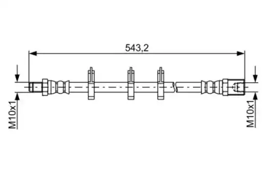 шланг тормозной! передн. прав. L=512\ Opel Mokka 12>, Chevrolet Trax 13> 1 987 481 848 BOSCH