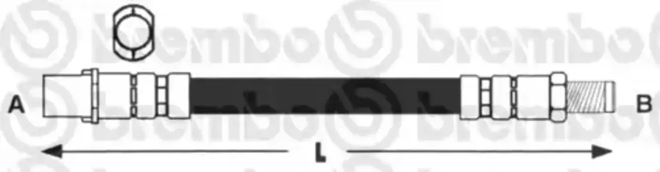 шланг тормозной передний! L415\ MB W202/W203/W210 1.8-4.3 95> T50010 BREMBO