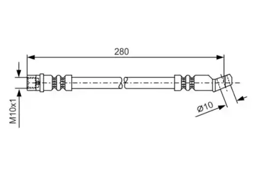 шланг тормозной передний! L=280mm\ VAZ 2110-2112/Kalina/Priora/Granta 1 987 481 014 BOSCH