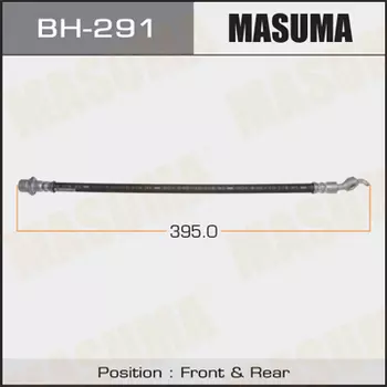 шланг тормозной! передний L=395 \ Toyota MR2/Mark2/Chaser/Cresta 89-99 BH-291 MASUMA