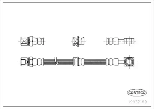 шланг тормозной передний! L=420\ Opel Vectra 1.6-2.0TD 95-03 19032169 CORTECO
