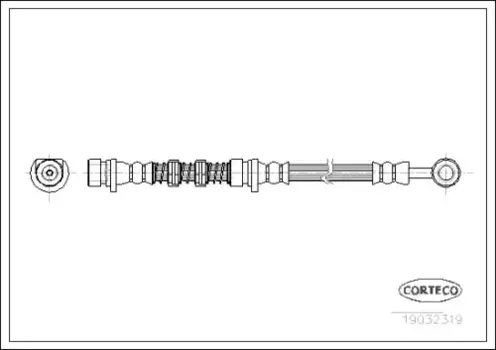 шланг тормозной передний! L=455\ Land Rover Freelander 98-06 19032319 CORTECO