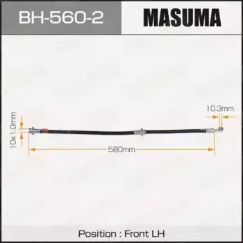 шланг тормозной передний левый! L=580\ Nissan Micra 1.0-1.6 03>/Note 1.4/1.6 06> BH-560-2 MASUMA