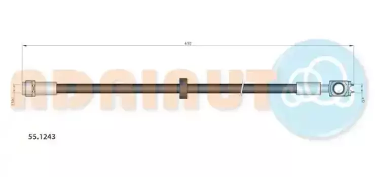шланг тормозной передний! левый/правый L410\ Seat Arosa 1.0i/1.4i/1.4TDi/1.7SDi 97-04 55.1243 ADRIAUTO