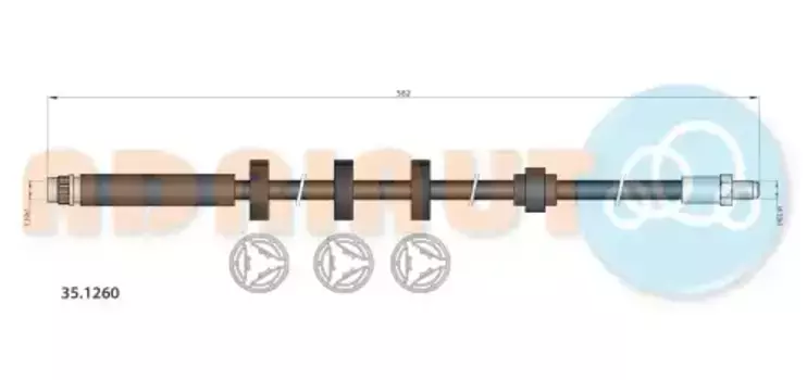 шланг тормозной передний! левый/правый L562\ Peugeot 406 1.6-2.2i/1.9-2.1D 95-04 35.1260 ADRIAUTO