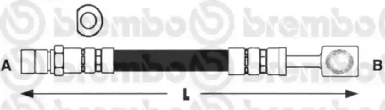 шланг тормозной передний!\ Opel Corsa 1.0-1.7D 93-00 T59009 BREMBO