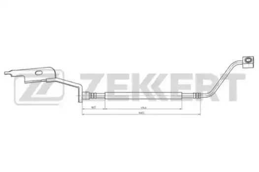 Шланг тормозной передний правый Chrysler Voyager IV 00- Dodge Caravan 01- BS-9487 ZEKKERT
