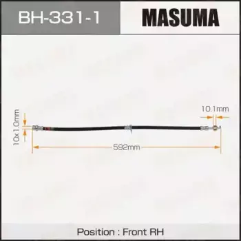 шланг тормозной передний правый! L=592\ Toyota Corolla 1.4-2.0 02>/Matrix 1.8 01-04 BH-331-1 MASUMA