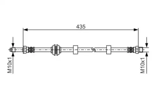 шланг тормозной! передний\ VW Golf/Vento 1.4-1.9TDi 91> L=435 1 987 476 415 BOSCH