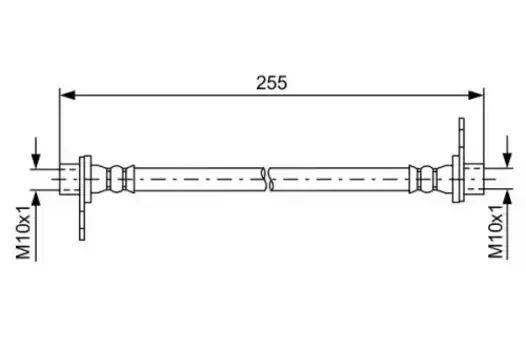 шланг тормозной задн. прав.!\ Mitsubishi Lancer/Outlander/ASX 1.6-2.0/1.8DID 06> L=255 1 987 481 586 BOSCH