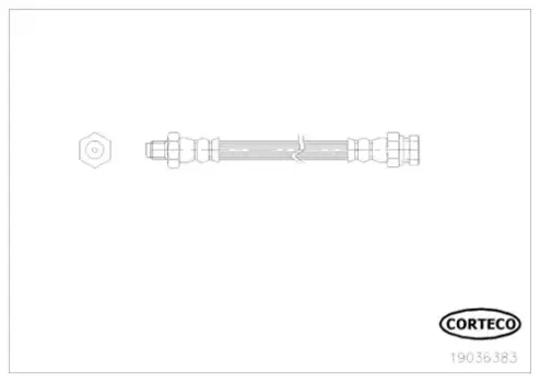 шланг тормозной задний!\ Citroen C-Crosser, Peugeot 4007 07> 19036383 CORTECO