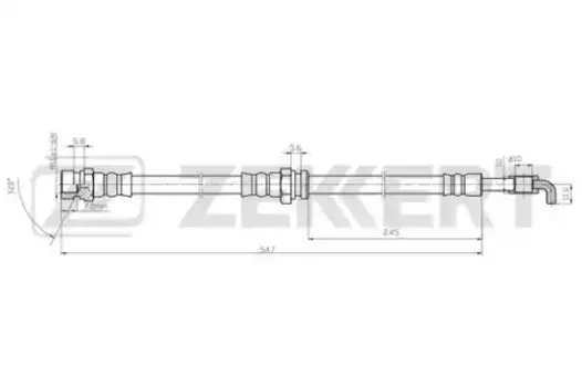 Шланг тормозной задний Kia Carens II 02- Sephia 96- Shuma 96- BS-9494 ZEKKERT