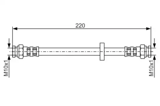 шланг тормозной задний! L=220\ Fiat Brava/Marea/Tempra 1.2-2.4TD 93> 1 987 476 633 BOSCH
