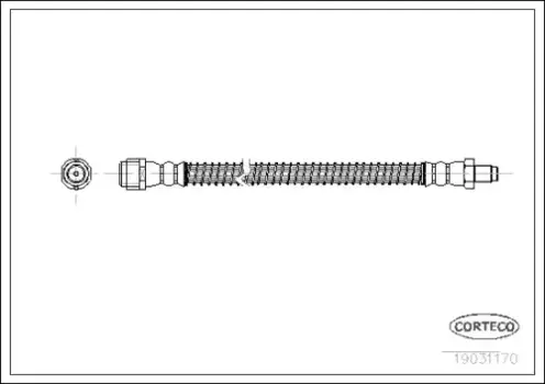 шланг тормозной задний! L=245\ MB W220 2.8-6.0/3.2CDI/4.0CDI 99-06 19031170 CORTECO