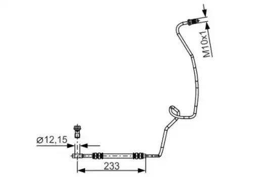 шланг тормозной задний левый! L=233\ Audi A3, Skoda Octavia, VW Golf/Bora 97> 1 987 481 338 BOSCH