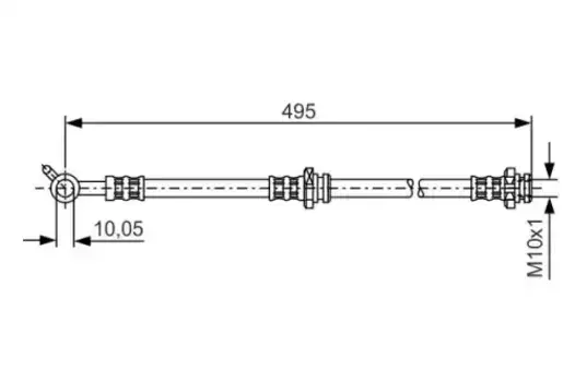 шланг тормозной задний правый! L=495\ Nissan X-trail 2.0/2.5/2.2Di 01> 1 987 476 399 BOSCH