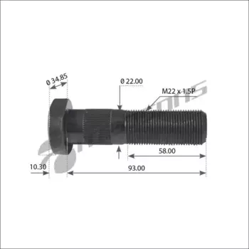 шпилька ступицы колеса! M22x1.5x93 10.9\ SAF
