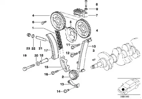 шпонка шкива коленвала!\BMW E87/E36/E46/E90/E34/E39/E60/E61/E38/E65 07 11 9 951 480