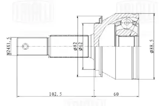 ШРУС для а/м Nissan X-Trail T32 (14-) 2.5i CVT 4WD (наруж. перед.) (GO 1456) TRIALLI