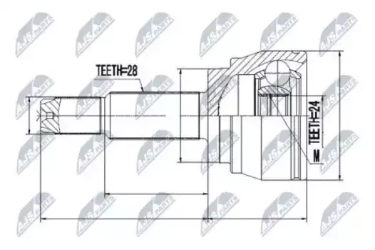 ШРУС наружный NTY NPZ-DW-025