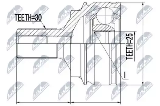 ШРУС наружный! передний к-кт\ MB W204/W212/C216/W221 4-matic 06>