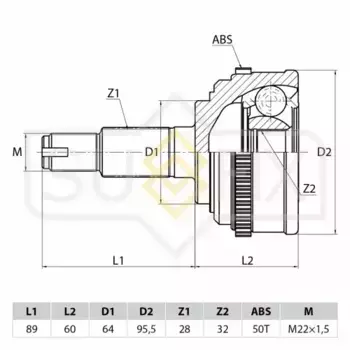 ШРУС наружный SUFIX ST-1022