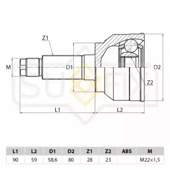 ШРУС наружный SUFIX ST-1059