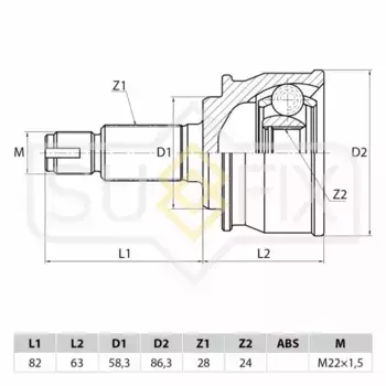 ШРУС наружный SUFIX ST-1076